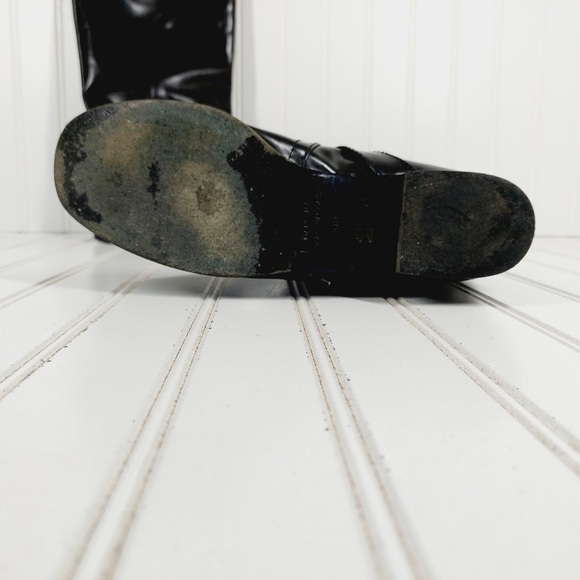 MARC BY MARC JACOBS BLACK GLOSSY LEATHER WOMEN RIDING BOOTS F970 - Picture 13 of 15